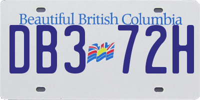 BC license plate DB372H