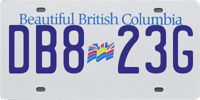 BC license plate DB823G