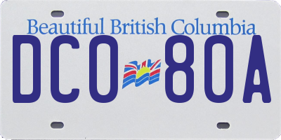 BC license plate DC080A