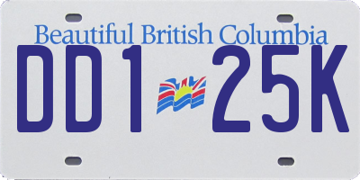 BC license plate DD125K