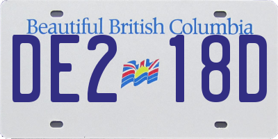 BC license plate DE218D