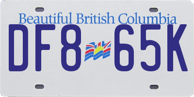 BC license plate DF865K