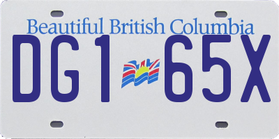 BC license plate DG165X