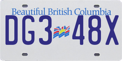 BC license plate DG348X