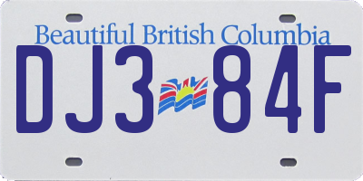 BC license plate DJ384F