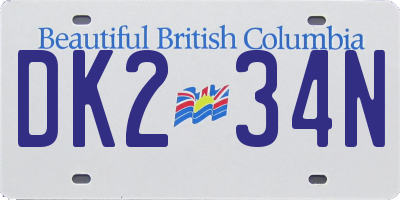 BC license plate DK234N