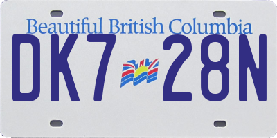 BC license plate DK728N