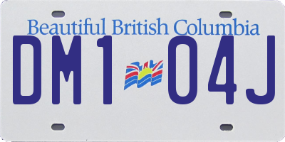 BC license plate DM104J