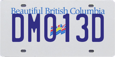 BC license plate DMO13D