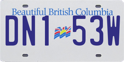 BC license plate DN153W