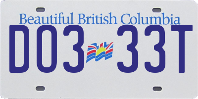 BC license plate DO333T