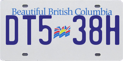 BC license plate DT538H