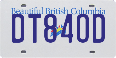 BC license plate DT84OD