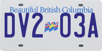 BC license plate DV203A