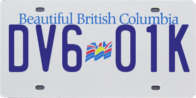 BC license plate DV601K