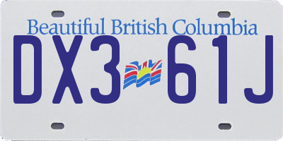 BC license plate DX361J