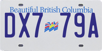 BC license plate DX779A