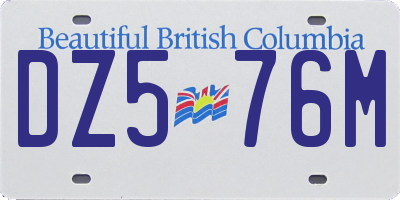 BC license plate DZ576M