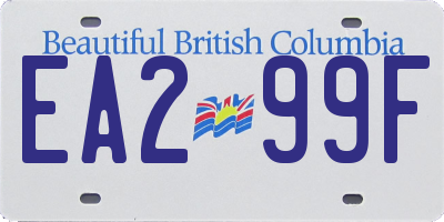 BC license plate EA299F