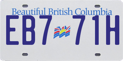 BC license plate EB771H