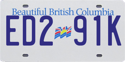 BC license plate ED291K