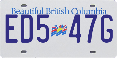 BC license plate ED547G