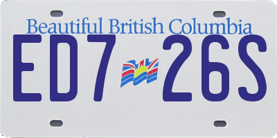 BC license plate ED726S