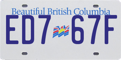 BC license plate ED767F