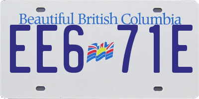 BC license plate EE671E