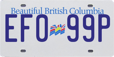 BC license plate EF099P