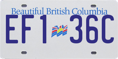 BC license plate EF136C
