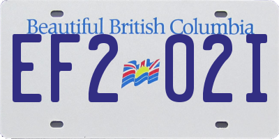 BC license plate EF202I