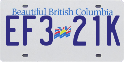 BC license plate EF321K