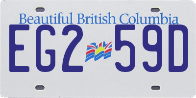 BC license plate EG259D