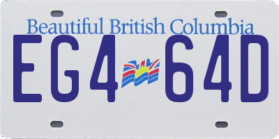 BC license plate EG464D