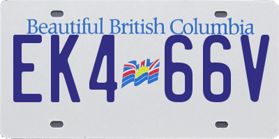 BC license plate EK466V