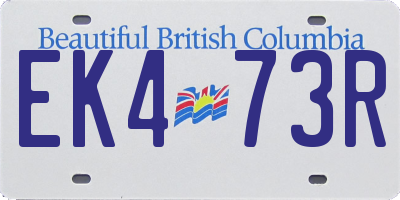 BC license plate EK473R