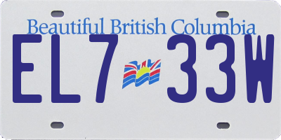 BC license plate EL733W