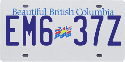BC license plate EM637Z