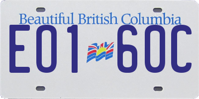 BC license plate EO160C