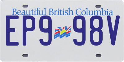 BC license plate EP998V