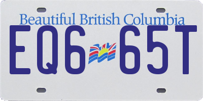 BC license plate EQ665T