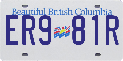 BC license plate ER981R