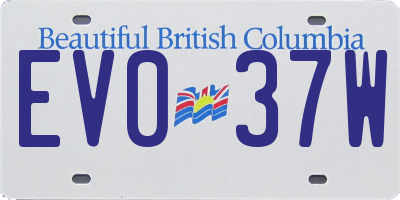 BC license plate EV037W