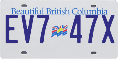 BC license plate EV747X
