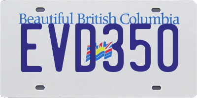 BC license plate EVD350