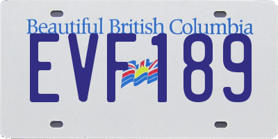 BC license plate EVF189
