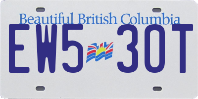 BC license plate EW530T