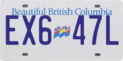 BC license plate EX647L