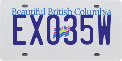 BC license plate EXO35W